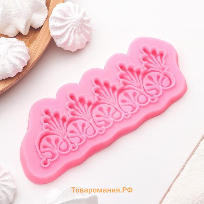 Молд  «Тесьма», силикон, 17×6.5 см, розовый