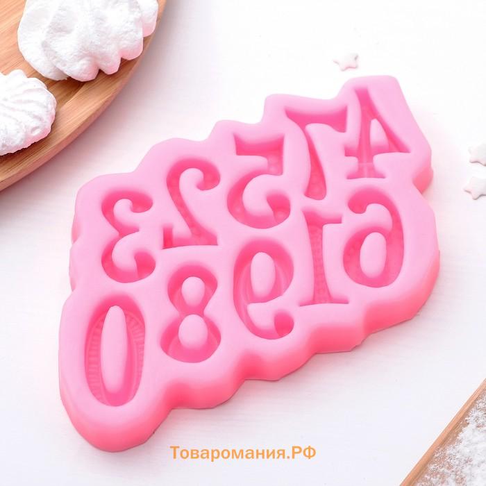 Молд «Цифры», силикон, 15×10 см, МИКС