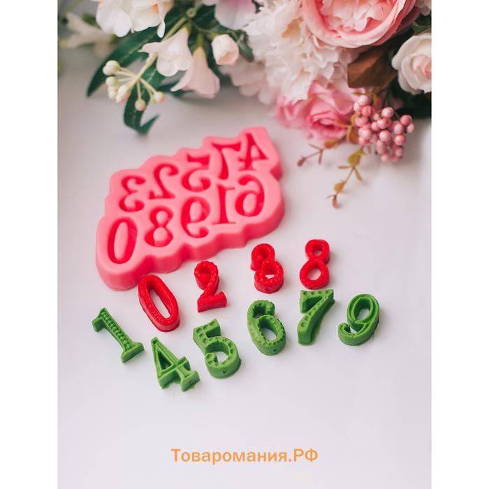 Молд «Цифры», силикон, 15×10 см, МИКС