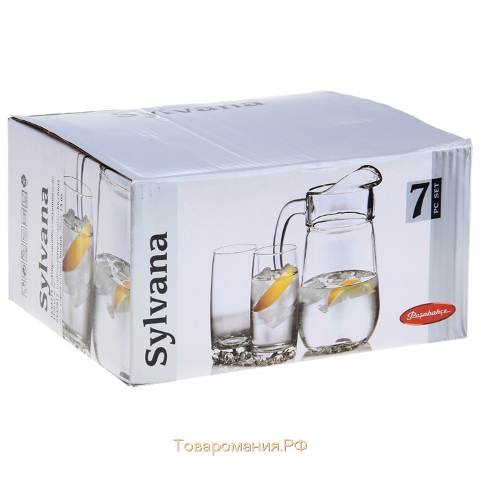 Набор питьевой стеклянный Sylvana, графин 1,35 л, стаканы 385 мл, 6 шт