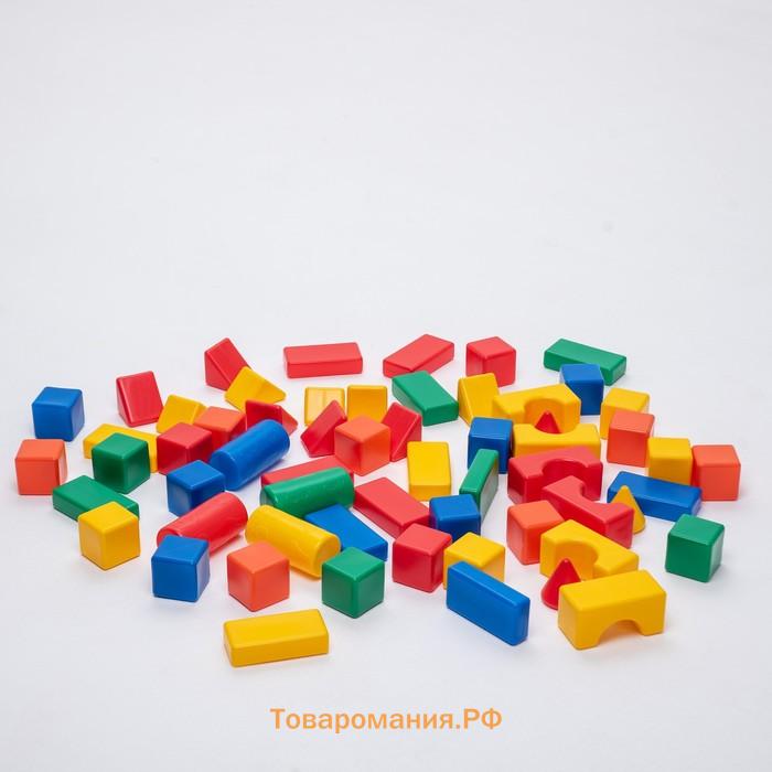 Кубики детские, пластиковые, цветные, 60 штук, 6 х 6 см