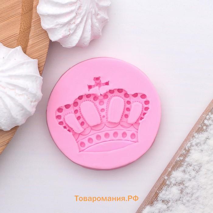 Молд «Корона», силикон, 5.5×5.5 см, розовый