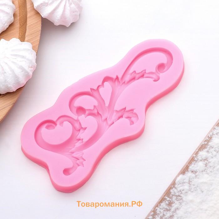 Молд для заливки  «Узор», силикон, 12×5.5 см, розовый