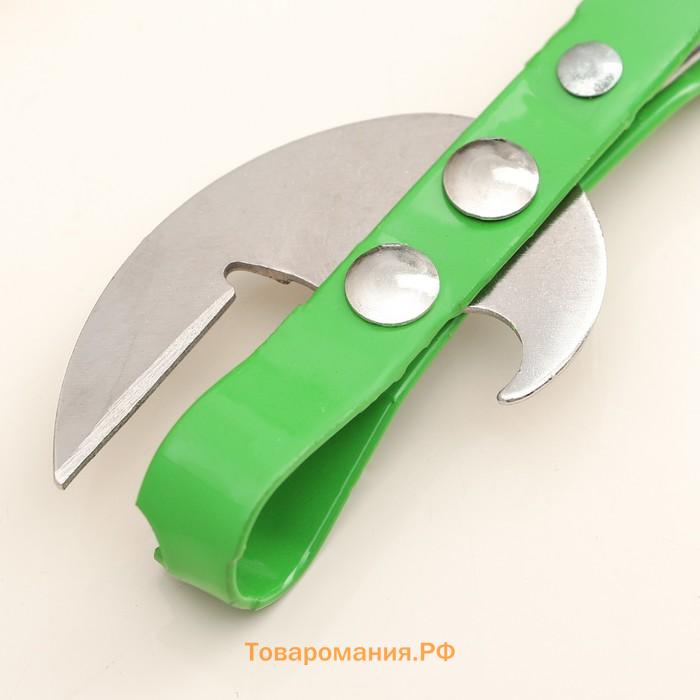 Открывашка-штопор  «Помощник», 14 см, зелёная