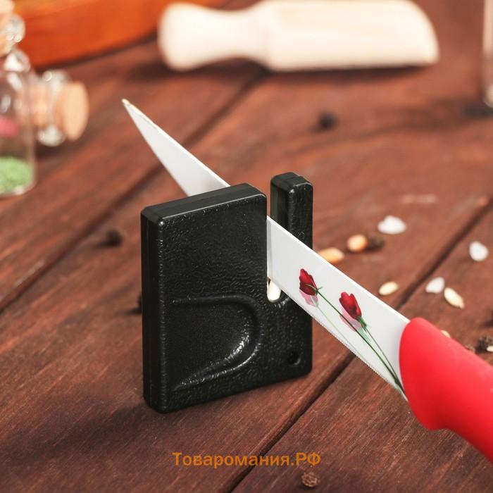 Точилка для керамических ножей , 1×5×5 см, чёрная
