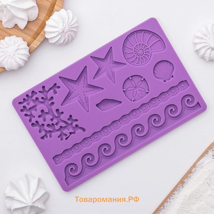 Молд  «Морской узор», силикон, 19×12 см, МИКС