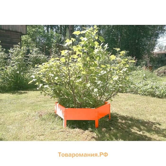 Клумба оцинкованная, d=140 см, высота бортика 15 см, оранжевая, Greengo