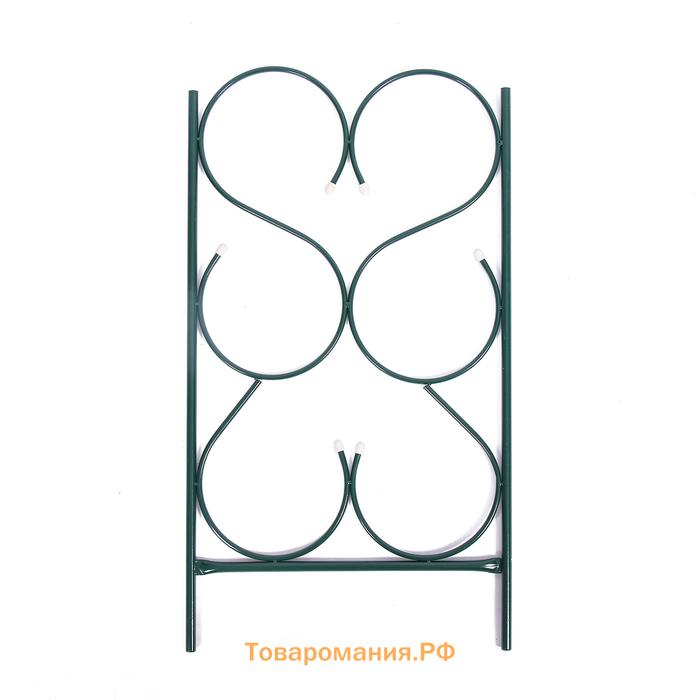 Арка садовая, 230×120×51 см, для вьющихся растений, металлическая, зелёная