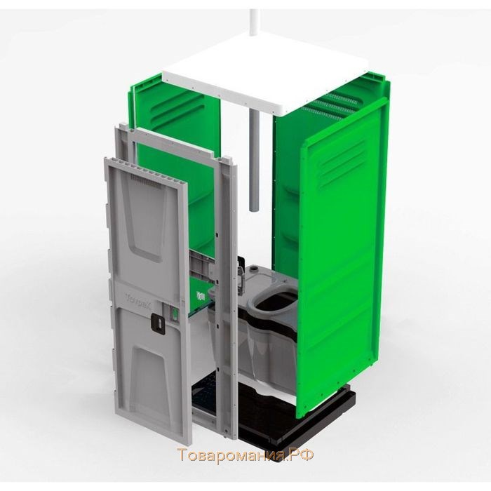 Туалетная кабина, 225 × 100 × 100 см, 250 л, зелёная