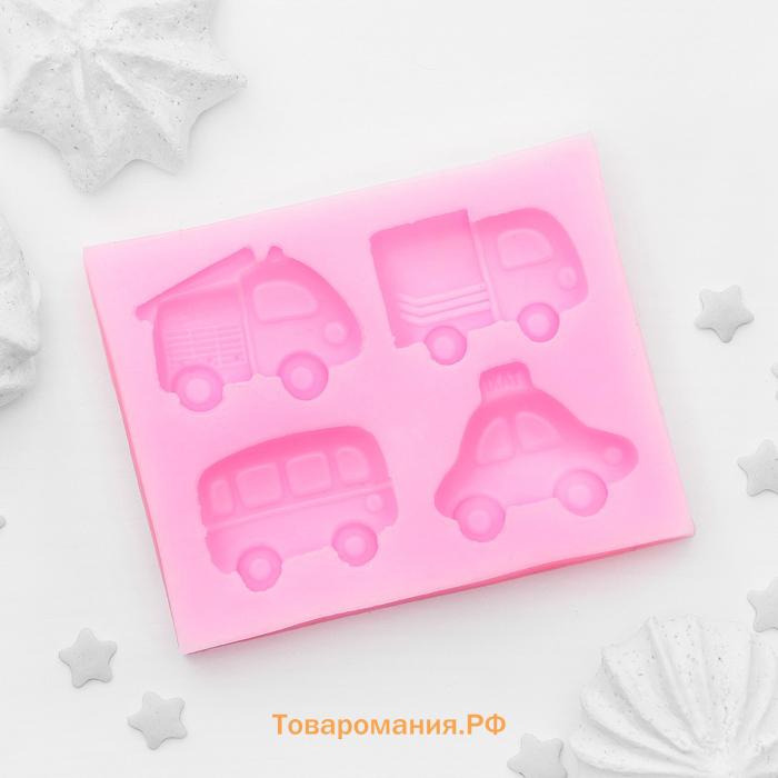 Молд  «Транспорт», силикон, 8×6.5×1.1 см, розовый