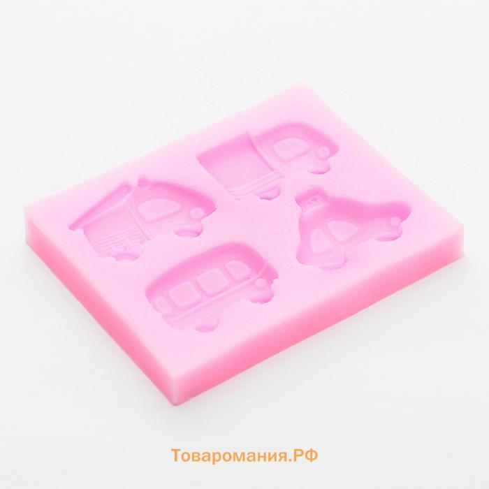 Молд  «Транспорт», силикон, 8×6.5×1.1 см, розовый