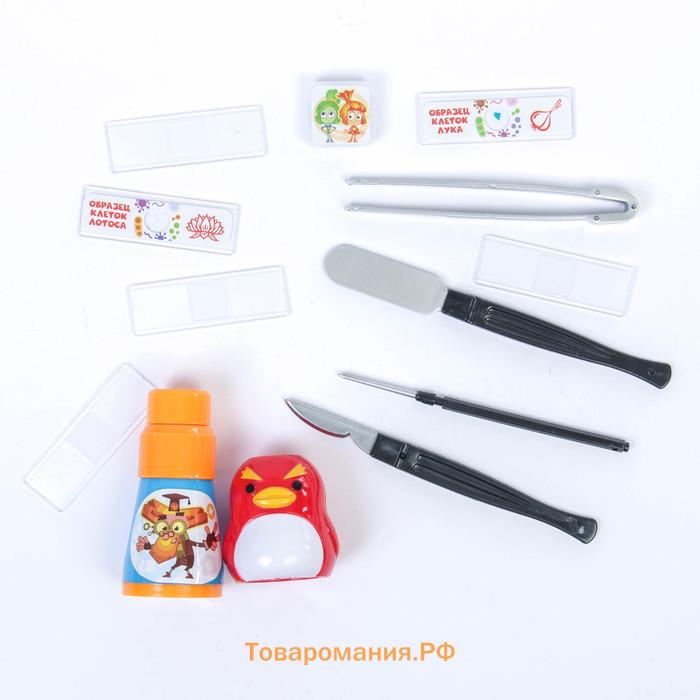 Микроскоп с мини-телескопом и калейдоскоп с набором для исследований, Фиксики