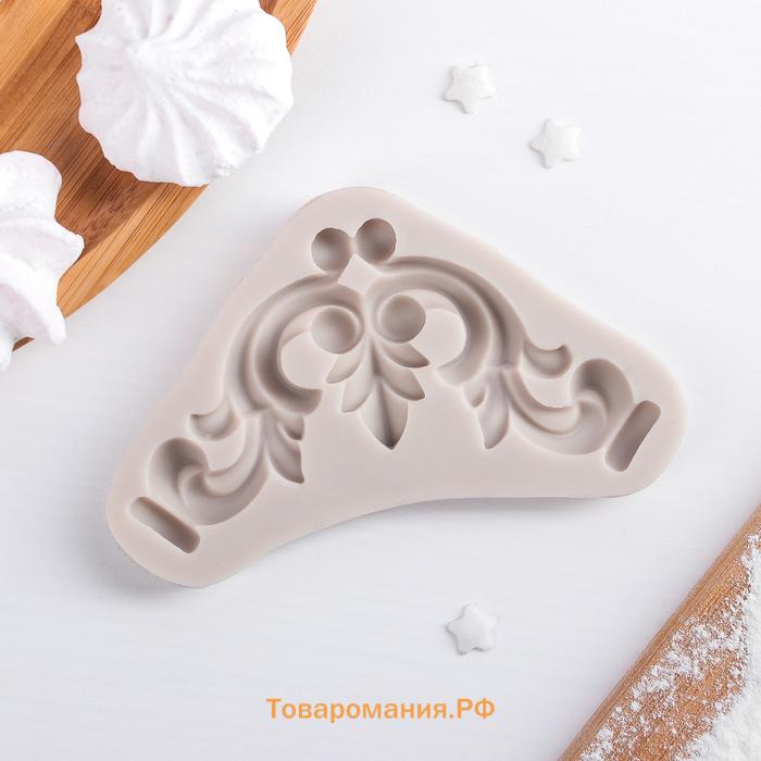 Молд  «Лепнина», силикон, 10.5×6×1 см, розовый