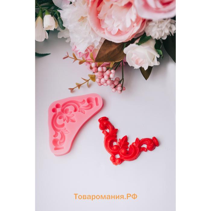 Молд  «Лепнина», силикон, 10.5×6×1 см, розовый