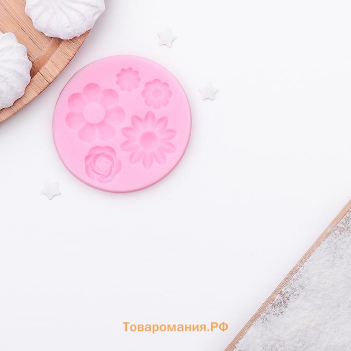 Молд  «Клумба», силикон, 6.5×0.7 см, розовый