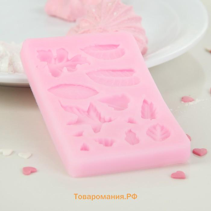 Молд для заливки  «Гербарий», силикон, 8×5×0.8 см, розовый