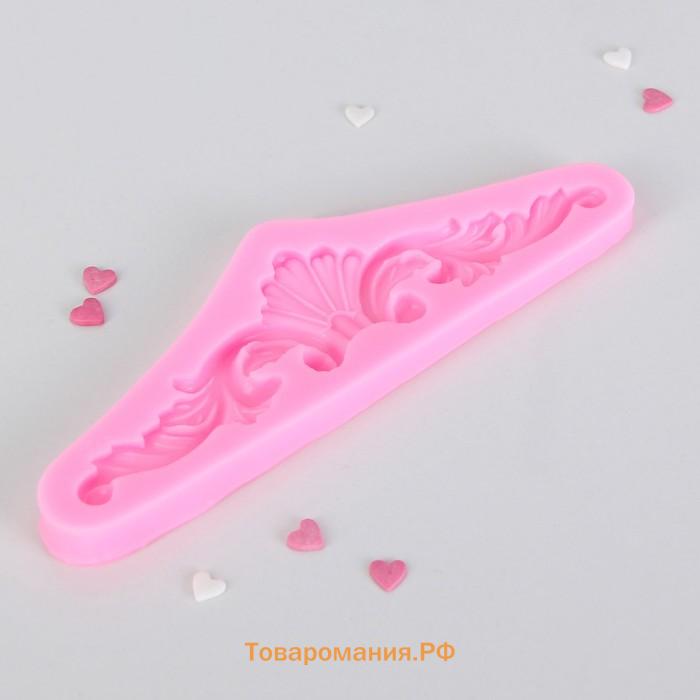 Молд  «Лепнина», силикон, 14.3×4.7×0.9 см, розовый