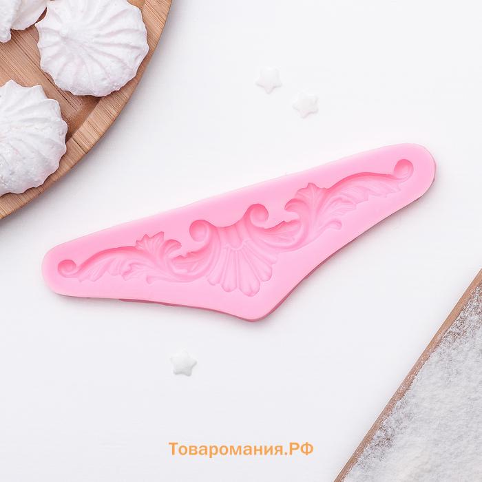 Молд  «Лепнина», силикон, 14.3×4.7×0.9 см, розовый