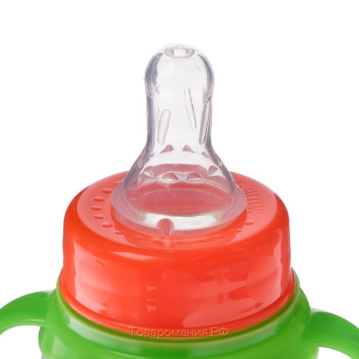 Бутылочка для кормления, классическое горло, приталенная, с ручками, 150 мл., от 0 мес., цвет МИКС