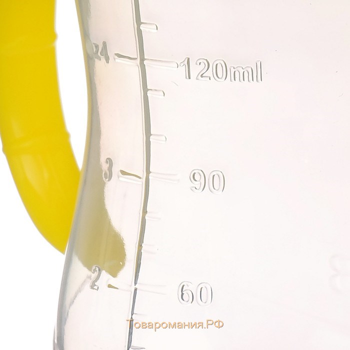 Бутылочка для кормления, классическое горло, приталенная, с ручками, 150 мл., от 0 мес., цвет жёлтый МИКС