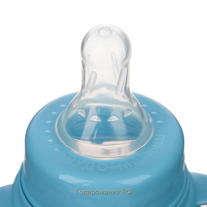 Бутылочка для кормления «Любимый сыночек», классическое горло, приталенная, с ручками, 250 мл., от 0 мес., цвет голубой