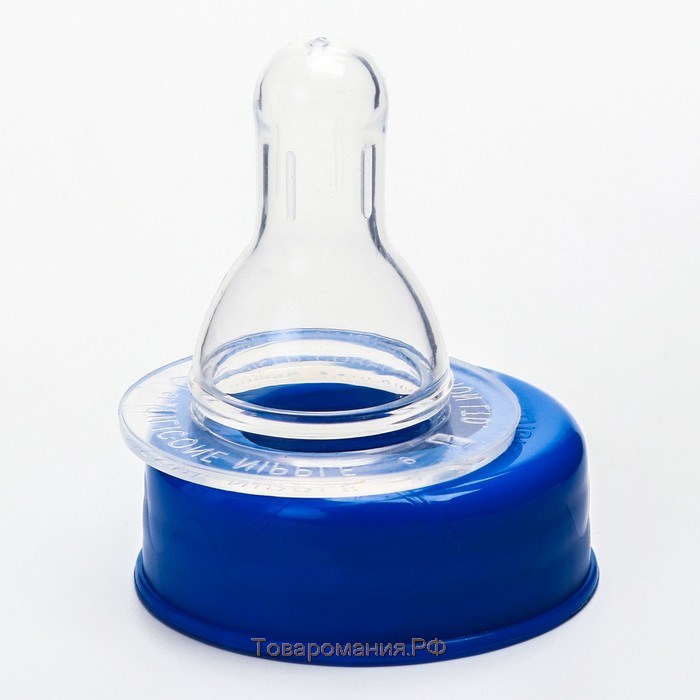 Бутылочка для кормления «Маленький джентльмен», классическое горло, с ручками, 250 мл., от 0 мес., цвет синий