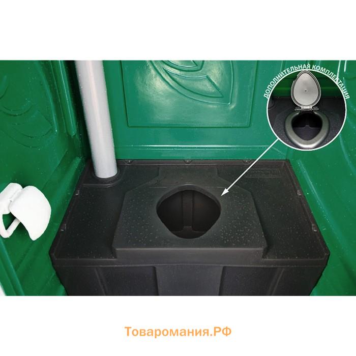 Туалетная кабина, 1.15 × 1.15 × 2.3 м, универсальная, цвет зелёный, «Эколайт Стандарт»