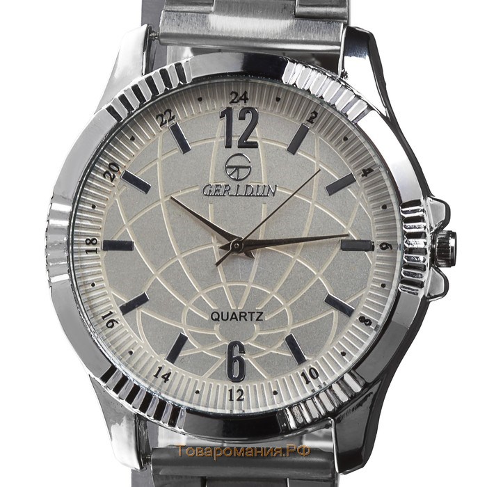 Часы наручные мужские "Тоничи", d-4.5 см, ремешок 18 мм, хром