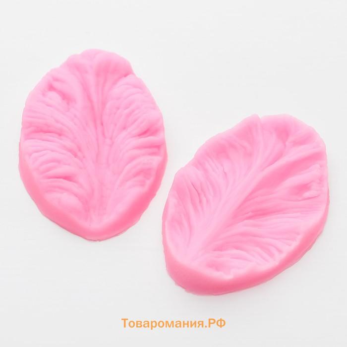 Молд «Лист тропических растений», силикон, 2 шт., 6.5×4×2.3 см, МИКС