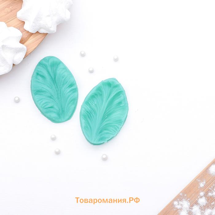 Молд «Лист тропических растений», силикон, 2 шт., 6.5×4×2.3 см, МИКС
