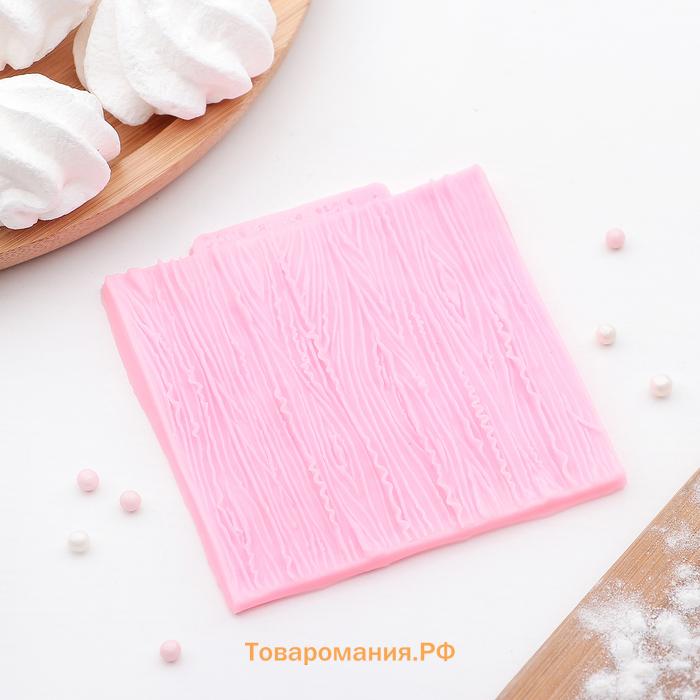 Молд  «Кора дерева», силикон, 10.5×10.3×0.3 см, розовый