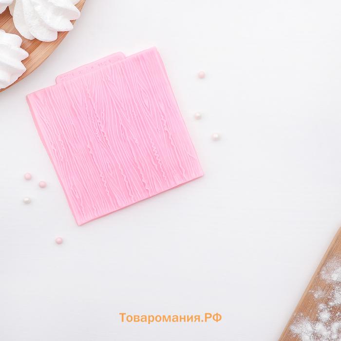 Молд  «Кора дерева», силикон, 10.5×10.3×0.3 см, розовый