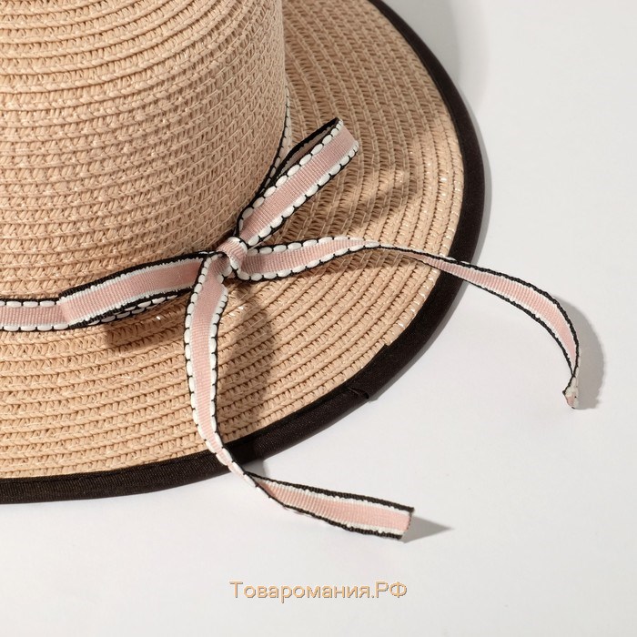 Шляпа для девочки MINAKU "Леди", размер 52-54, цвет розовый