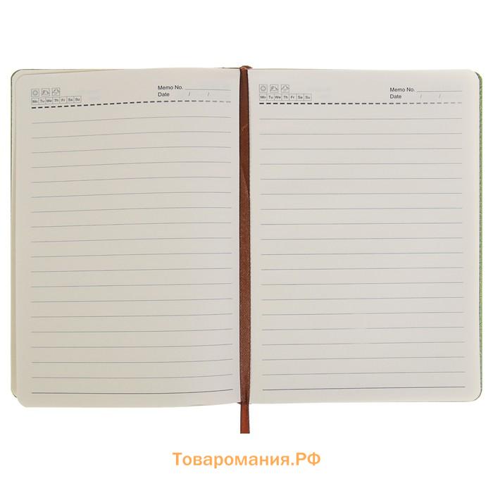 Ежедневник недатированный Calligrata, А5, в линейку, с карманом, с хлястиком, 120 листов, обложка ПВХ, МИКС