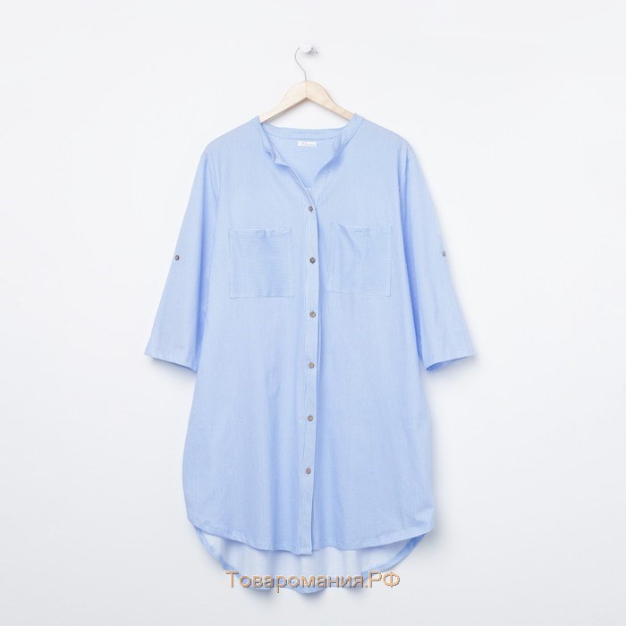 Рубашка женская, цвет голубой, размер 54