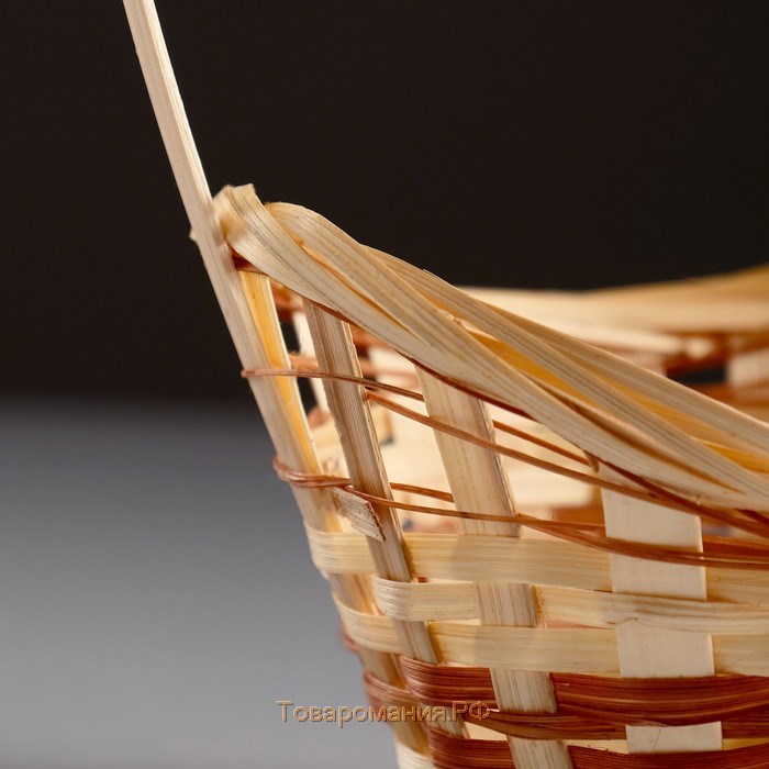 Корзина плетеная «Ладья», 18×16×6 см, бамбук