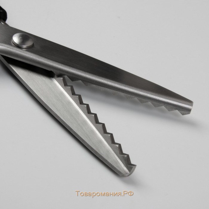 Ножницы «Зигзаг», 9", 23 см, шаг - 7 мм, цвет чёрный