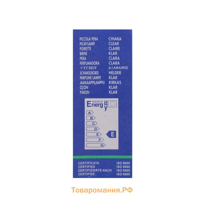 Лампа накаливания, 15 Вт, E14, 220 В, для духовых шкафов, 300°С, прозрачная