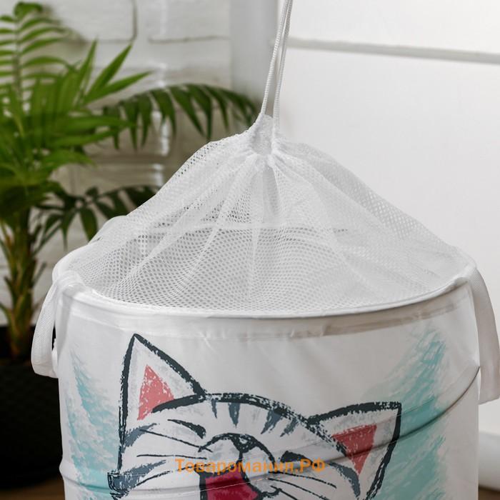 Корзинка для игрушек «Котик», 35×35×45 см