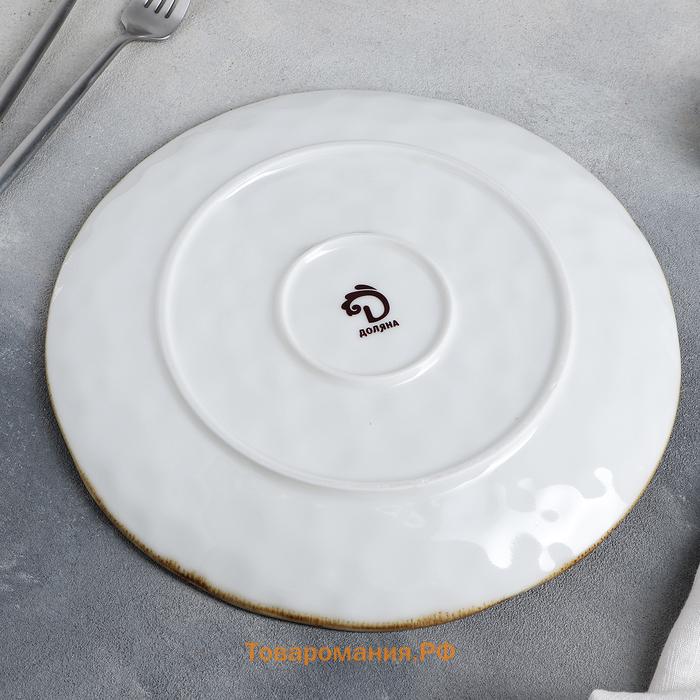 Тарелка  Organic Gold, d=27.5 см, фарфор, белая