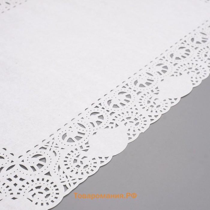 Салфетка для торта, прямоугольная, ажурная, 20×30 см