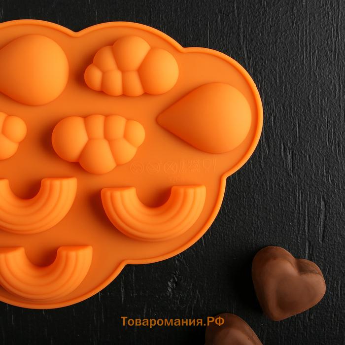 Форма для шоколада  «Погода», силикон, 22.5×14.5×1.5 см, 11 ячеек, МИКС