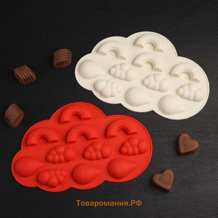 Форма для шоколада  «Погода», силикон, 22.5×14.5×1.5 см, 11 ячеек, МИКС