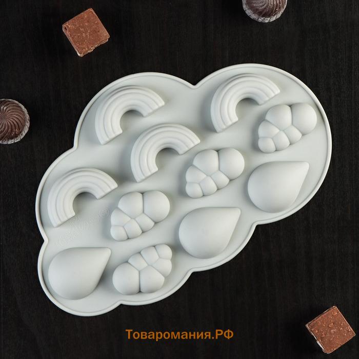 Форма для шоколада  «Погода», силикон, 22.5×14.5×1.5 см, 11 ячеек, МИКС