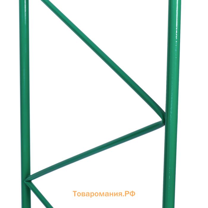 Арка садовая, 240×125×36.5 см, для вьющихся растений, металлическая, зелёная, «Ёлочка», Greengo