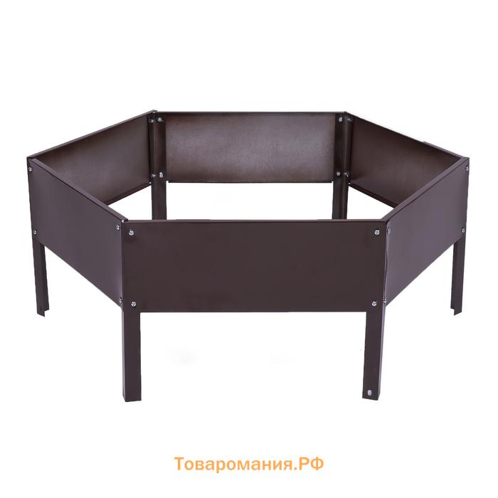 Клумба оцинкованная, 2 яруса, d=60-100 см, высота бортика 30 см, коричневая, Greengo