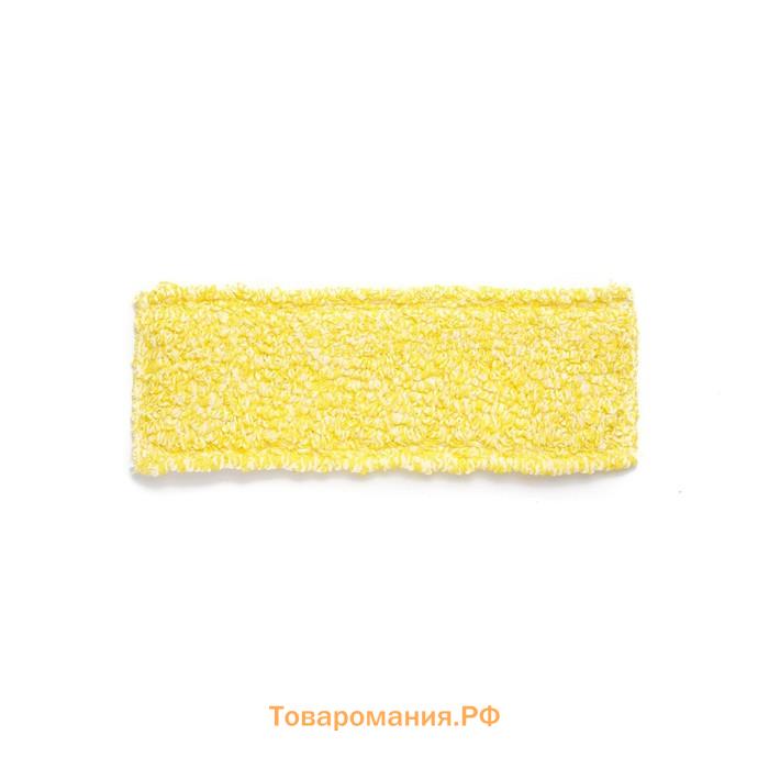 Насадка для швабры SWAN, плоская микрофибра, цвет жёлтый/белый, 40 см