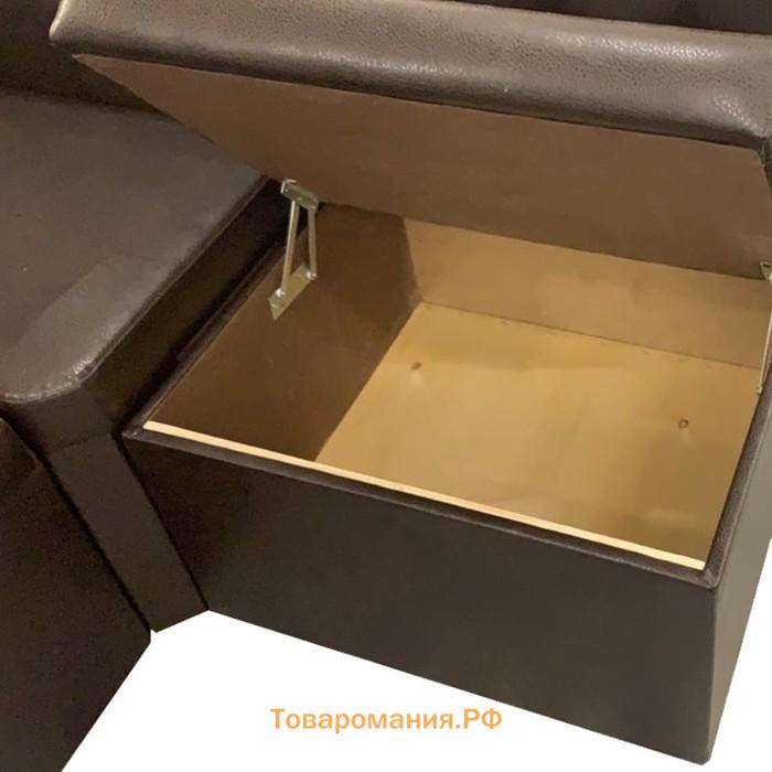 Кухонный уголок «АЛЕКС», экокожа, 1630×500×950 мм, TEOS DARK BROWM