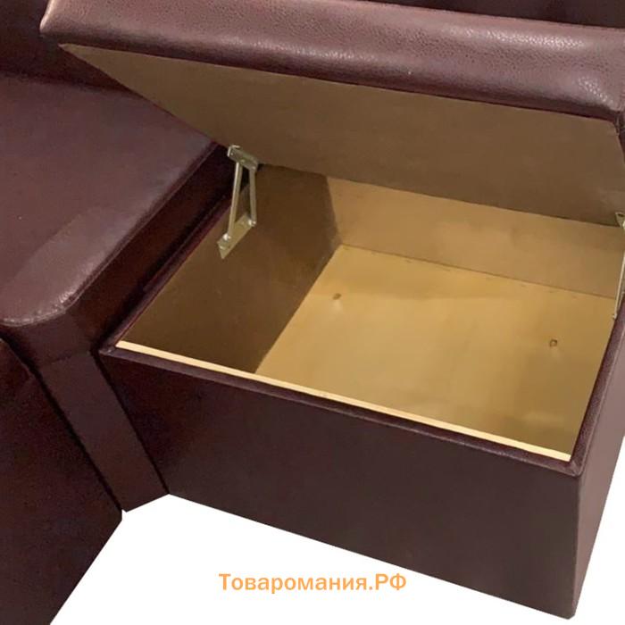 Кухонный уголок «АЛЕКС», экокожа, 1630×500×950 мм, TEOS BROWN
