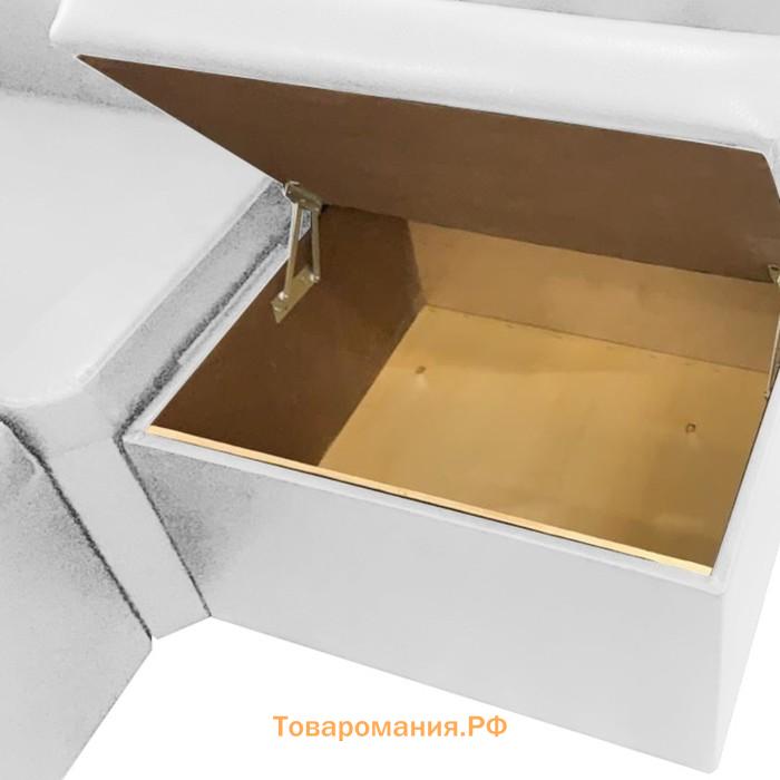 Кухонный уголок «АЛЕКС», экокожа, 1630×500×950 мм, TEOS WHITE